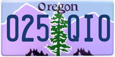OR license plate 025QIO