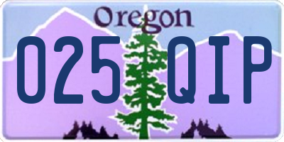 OR license plate 025QIP