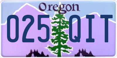 OR license plate 025QIT