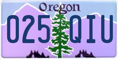 OR license plate 025QIU