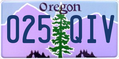 OR license plate 025QIV
