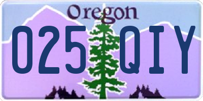 OR license plate 025QIY