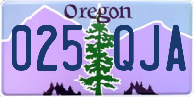 OR license plate 025QJA