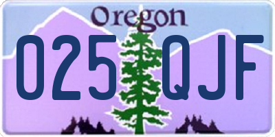 OR license plate 025QJF