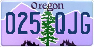 OR license plate 025QJG