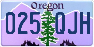 OR license plate 025QJH
