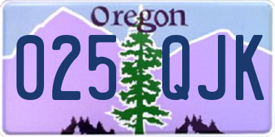 OR license plate 025QJK
