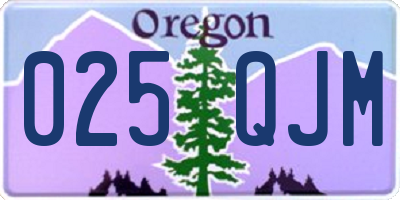 OR license plate 025QJM