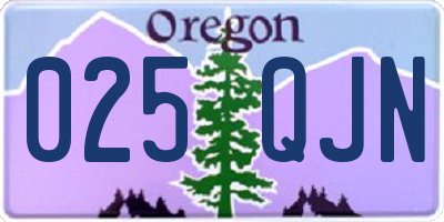 OR license plate 025QJN