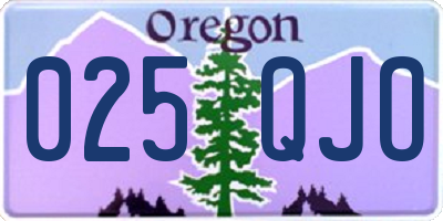 OR license plate 025QJO