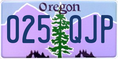 OR license plate 025QJP