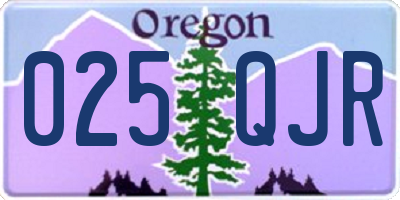OR license plate 025QJR