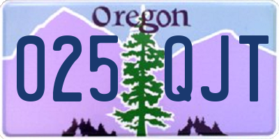 OR license plate 025QJT