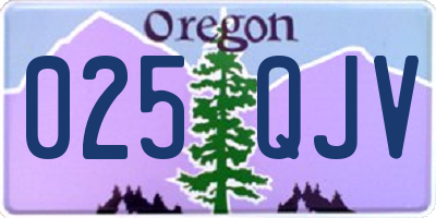 OR license plate 025QJV