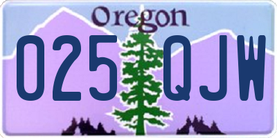 OR license plate 025QJW