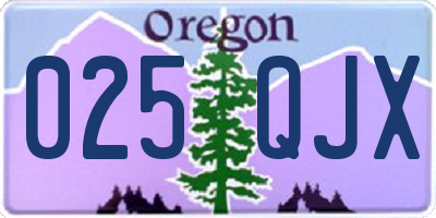 OR license plate 025QJX