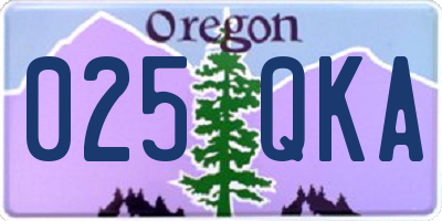 OR license plate 025QKA