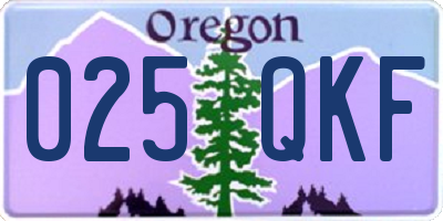 OR license plate 025QKF