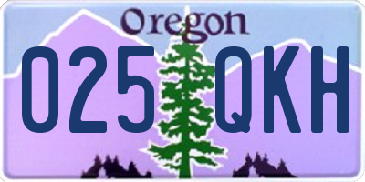 OR license plate 025QKH