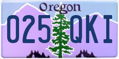 OR license plate 025QKI