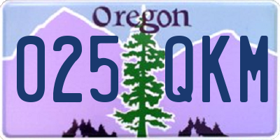 OR license plate 025QKM