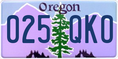 OR license plate 025QKO