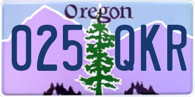 OR license plate 025QKR