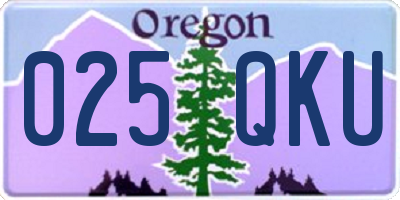 OR license plate 025QKU