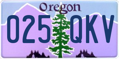 OR license plate 025QKV