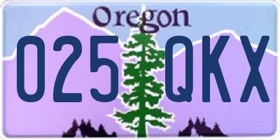 OR license plate 025QKX