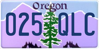 OR license plate 025QLC