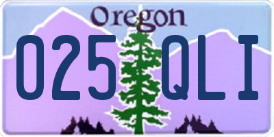 OR license plate 025QLI