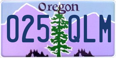 OR license plate 025QLM