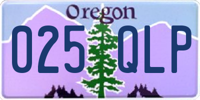 OR license plate 025QLP