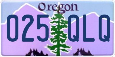 OR license plate 025QLQ