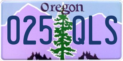 OR license plate 025QLS