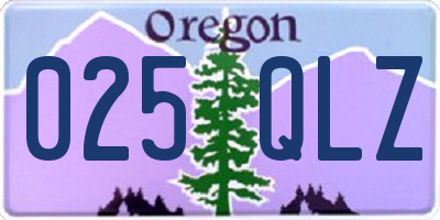 OR license plate 025QLZ
