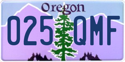 OR license plate 025QMF
