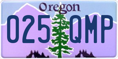 OR license plate 025QMP