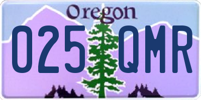 OR license plate 025QMR