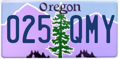 OR license plate 025QMY