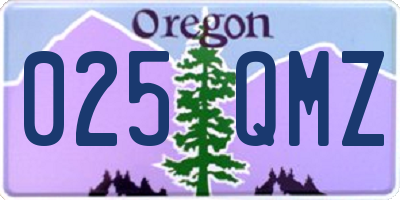 OR license plate 025QMZ