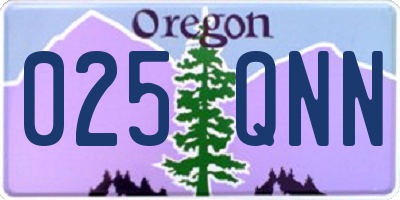 OR license plate 025QNN