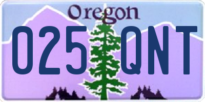 OR license plate 025QNT