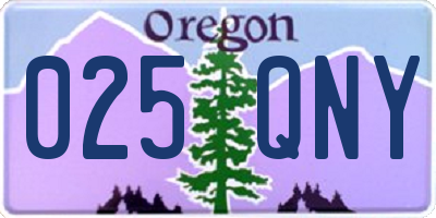 OR license plate 025QNY