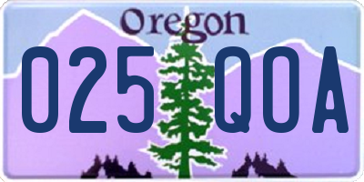 OR license plate 025QOA