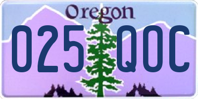 OR license plate 025QOC