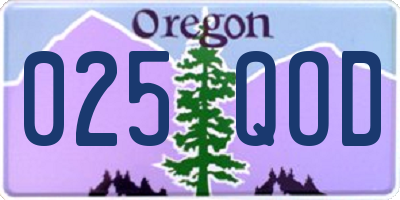 OR license plate 025QOD