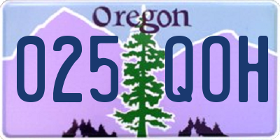 OR license plate 025QOH
