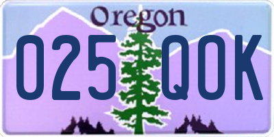 OR license plate 025QOK